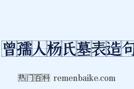曾孺人杨氏墓表造句是什么意思的图片